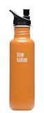 31gj6dv7LdL. SL160  Klean Kanteen Stainless Steel 27 Ounce Water Bottle with 2.0 Sports Cap, Orange Sunset