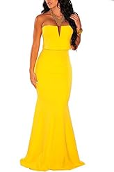 Strapless Plunging Neck Polyester Bodycon Dress/Evening Dress/Prom Dress/Maxi Dress 