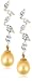 Gold Overlay Sterling Silver Dyed Golden Freshwater Cultured Pearl w/ Cubic Zirconia Leaf Drop Earrings