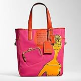 NEW AUTHENTIC COACH BONNIE CASHIN GRAPHIC CANVAS TOTE 13379 (Fuchsia/Orange)