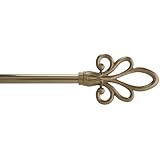 Kenney Blaine Cafe Window Curtain Rod, 86 to 120-Inch, Antique Brass
