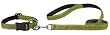 LARGE 20 IN - OLIVE - Padded Nylon Dog COLLAR & LEAD SET