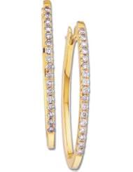 Diamond Earring 14K Yellow Gold Pair 1/2 Ct Tw