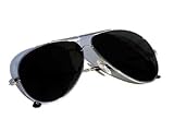 Neo Pilotenbrille Jackass + Silber Style mit Brillen Beutel