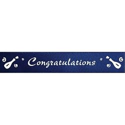 CitiRibbon Congratulations 5/8" (25 yds) Navy