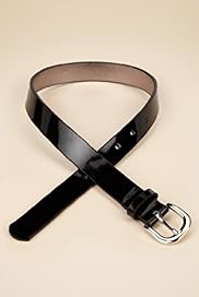 Older Girls Bonded Leather Square Buckle Belt