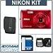 Nikon Coolpix S4300 Digital Camera Kit - Red - with 4GB SD Memory Card, Camera Case, Adorama Cleaning Kit