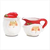 SMILING SANTA SUGAR AND CREAMER SET
