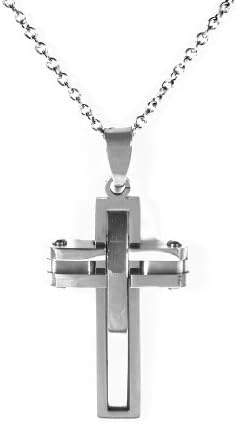 Gents Stainless Steel Chunky Cross Chain Necklace - Mens Jewellery by Opouriao