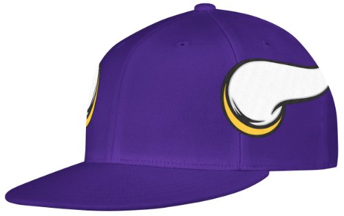 NFL Men's Minnesota Vikings End Zone Flat Visor Flex Hat - Tw79Z (Purple, Large/X-Large)