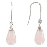 Les Poulettes Jewels - Earring Pink Quartz Drops and Sterling Silver