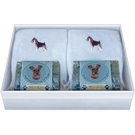 Double Gift Box with Schnauzer Soap and Towel