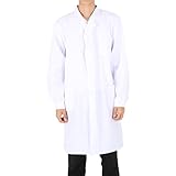 RONDE ( ロンデ ) 白衣 ドクター医師診察衣 長袖 ホワイト メンズ レディース 男女兼用 ポケット付き 実験衣 M