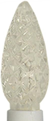 C5 Warm White Color-Rite Interchangable Bulb Light Strings, White Wire