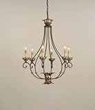 IMAGE OF Currey and Company 9947 6 Light Romanza Chandelier, Distressed Silver Leaf/Gold Leaf/Rust Finish