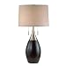 Nova Lighting 0832 Pure Table Lamp, Dark Brown Wood & Brushed Nickel with Tan Linen Shade