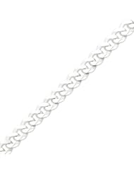 Sterling Silver 13mm Beveled Curb Chain - 8 Inch