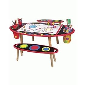 Alex Super Art Table with Paper Roll and Two Benches