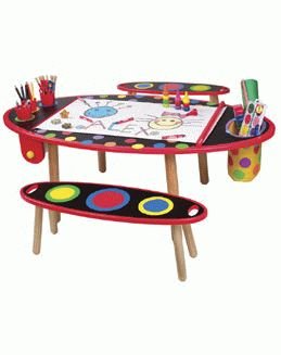 Childrens Toyshop  Toys : Alex Super Art Table with Paper Roll and Two Benches