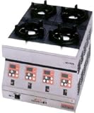 山岡金属　業務用ピビンバコンロ KPG-040A 全自動マイコン式 ピビンバガッツ楽々 4口タイプ [ガス種：プロパンガス（LPG）]