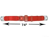 2-Point Lap Seat Belt, Flame Red, 74 Inch Length, with Push Button Release