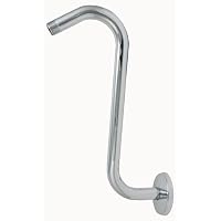 10 S-style Shower Arms, Chrome Finish, with Flanges - By Plumb USA