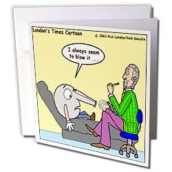 Londons Times Funny Medicine Cartoons - Whistleblower - Greeting Cards-12 Greeting Cards with envelopes