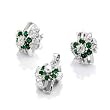 Sterling Silver Cubic Zirconia Earring & Pendant Set W/ Peridot Color