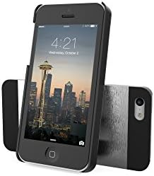 iPhone 5C Case, Flexion™ iPhone 5C Case [Alumina Series] Aluminum Metal Cover (Silver / Black) Protective Ultra Thin Case - Retail Packaging - Case for iPhone 5C (Titanium Silver/Black)