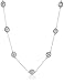 Amazon Essentials Platinum-Plated Sterling Silver Swarovski Zirconia Station Necklace, (previously Amazon Collection)