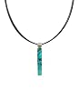 Necklace / Pendant - XP-72- Genuine Handmade Dichroic Glass Pendant Hung on a 16" Stainless Steel Black Colored Multi-Strand Cord + 2" Extension Chain ~ .925 Sterling Silver
