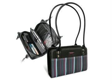 Pacific Design Chloe Dao Mobile Technology Handbag for Nintendo DS Lite/PlayStation Portable - Blue/ Red Stripe