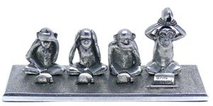 Jac Zagoory Pen Stand Write No Evil - 4 Monkeys Stand - JZ-PH75 On Sale