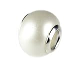 White Pearl Pandora Style Bead, 14x11mm