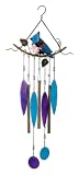Blue Bird Metal and Glass Wind Chime Suncatcher