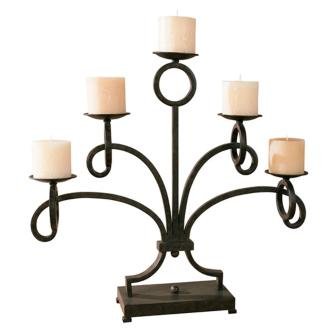 Contemporary Tuscan Metal Candelabra
