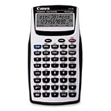 Canon Products - 12-Digit Scientific Calc., 139 Func, 3-1/5"x5-9/10x4/5", SR - Sold as 1 EA - Handheld scientific calculator offers a two-line 10+2-digit display, 38 built-in formulas, 139 scientific and math functions and 38 built-in formulas. Ideal for algebra I and II, chemistry, geometry, physics, statistics and trigonometry. Functions include chain multiplication/division, constant multiplication/division/percentage calculations, exponential, factorial, hyperbolic, logarithmic, mean, square