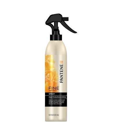 best heat protectant for hair:Pantene Fine Hair Heat Protection & Shine Spray, 8.5 oz