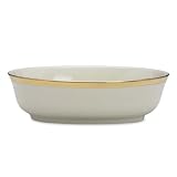 Lenox Lowell Gold Banded Ivory China Open Vegetable Bowl