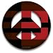 Peace Symbol Magnet of Garnet and Black College Colors by MEYOTO LLC