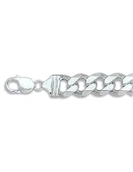 Sterling Silver 20 Inch 350 Beveled Curb Chain Necklace - 13.0mm wide