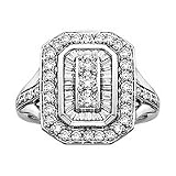 10kt. White Gold, 1 ct. tw. Diamond Octagon Fashion Ring