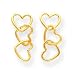 14k Triple Heart Dangle Earrings