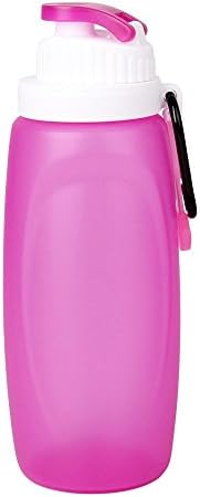 KEAN The Original Collapsible Water Bottle 11fl oz For Kids above 8years old - BPA Free - FDA Approved - Leak Proof Silicone Sports Bottle (3colors) (Pink)