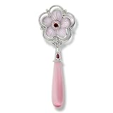 Sterling Silver, Mother-of-Pearl, Ruby and Pink Fiber Optic Pin/Pendant by Sajen
