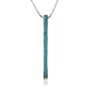 Sterling Silver Created Turquoise Linear Pendant, 18"