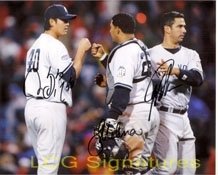 Yankees, New York (Jorge Posada, Jose Molina, Chein-Ming Wang) Autographed/Hand Signed 8x10 Photo By