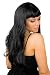 Perücke elegant chique schwarz lang Haar