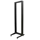 StarTech.com 42U 2 Post Open Frame Rack with Casters 2POSTRACK (Black)
