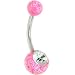 Jewelry : Crystalline Gem PINK Glitter Belly Ring